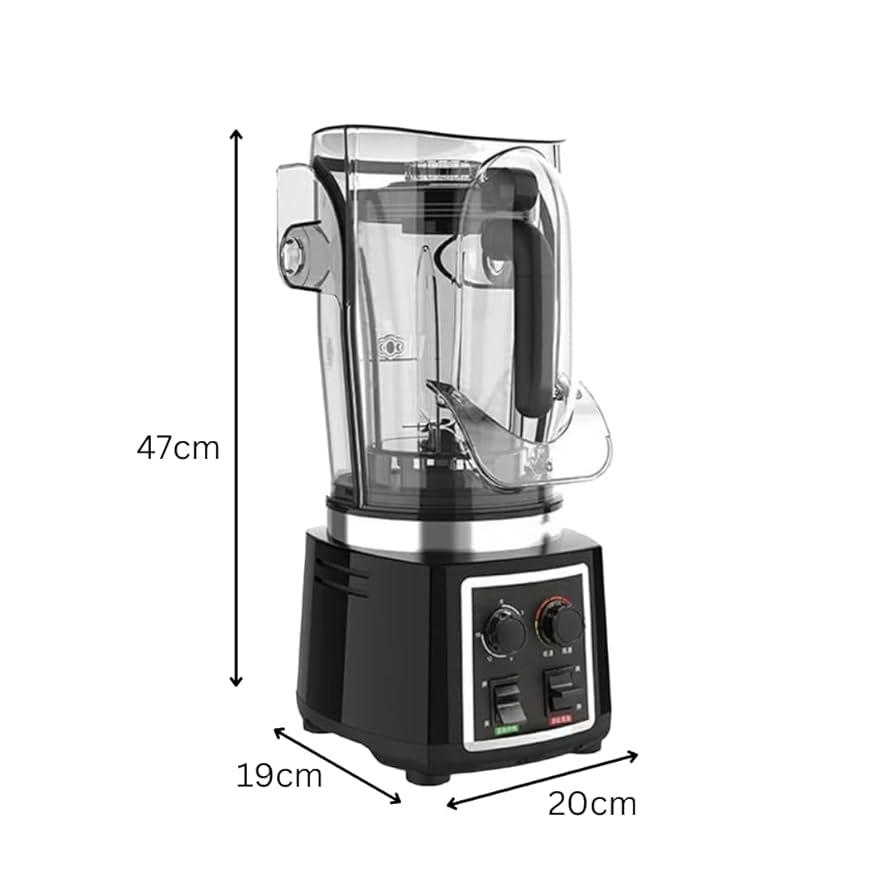 Electric 2L Soundproof Commercial Blender with Toughened Jar - Black — view 2