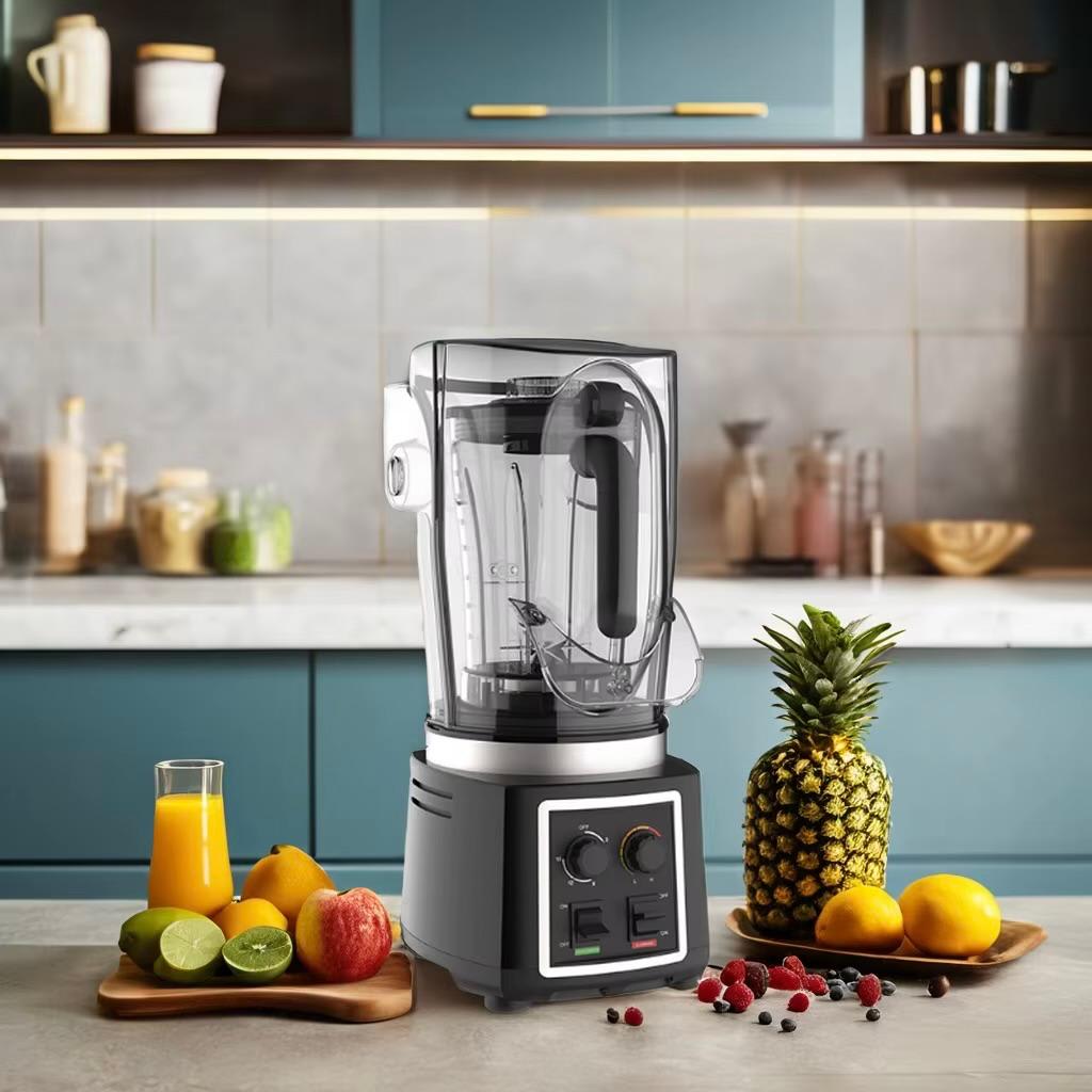 Electric 2L Soundproof Commercial Blender with Toughened Jar - Black — view 4