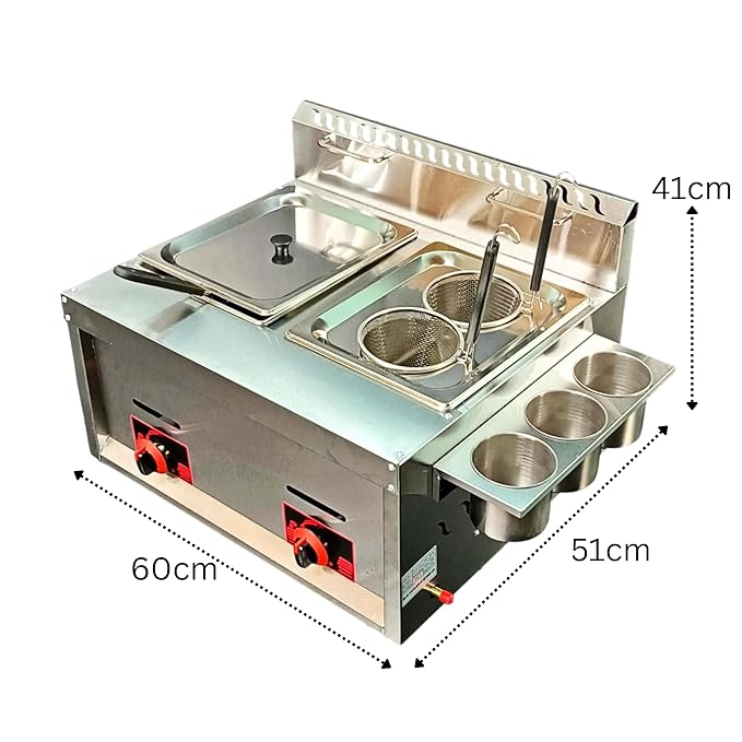 Gas 2 In 1 Deep Fryer + Noodle Boiler (8L + 8L) — view 2