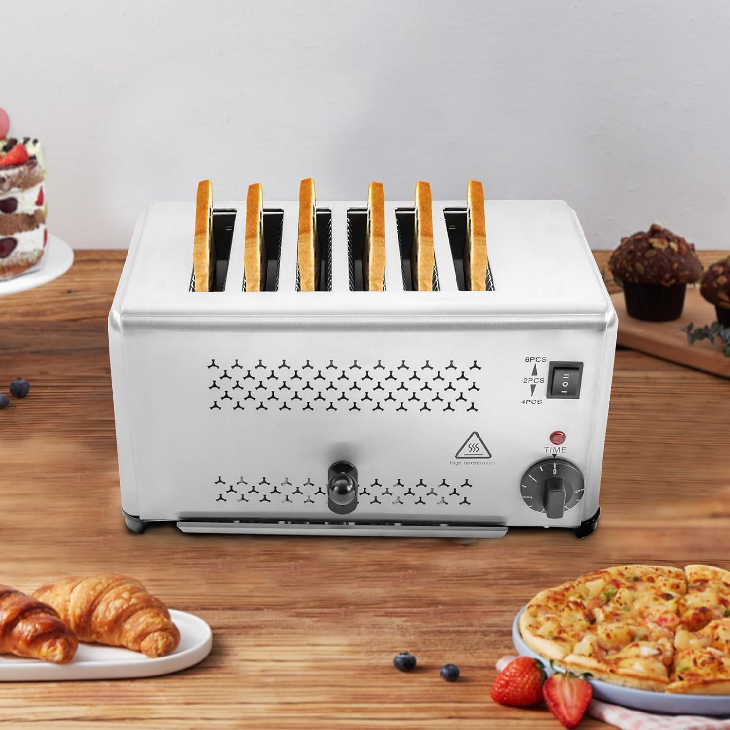 Electric Commercial 6 Slice Heavy Pop-Up Toaster — view 3