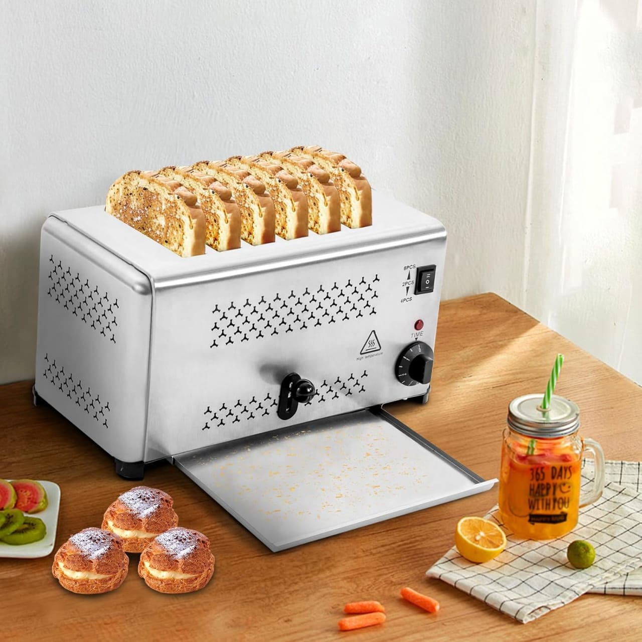 Electric Commercial 6 Slice Heavy Pop-Up Toaster — view 4