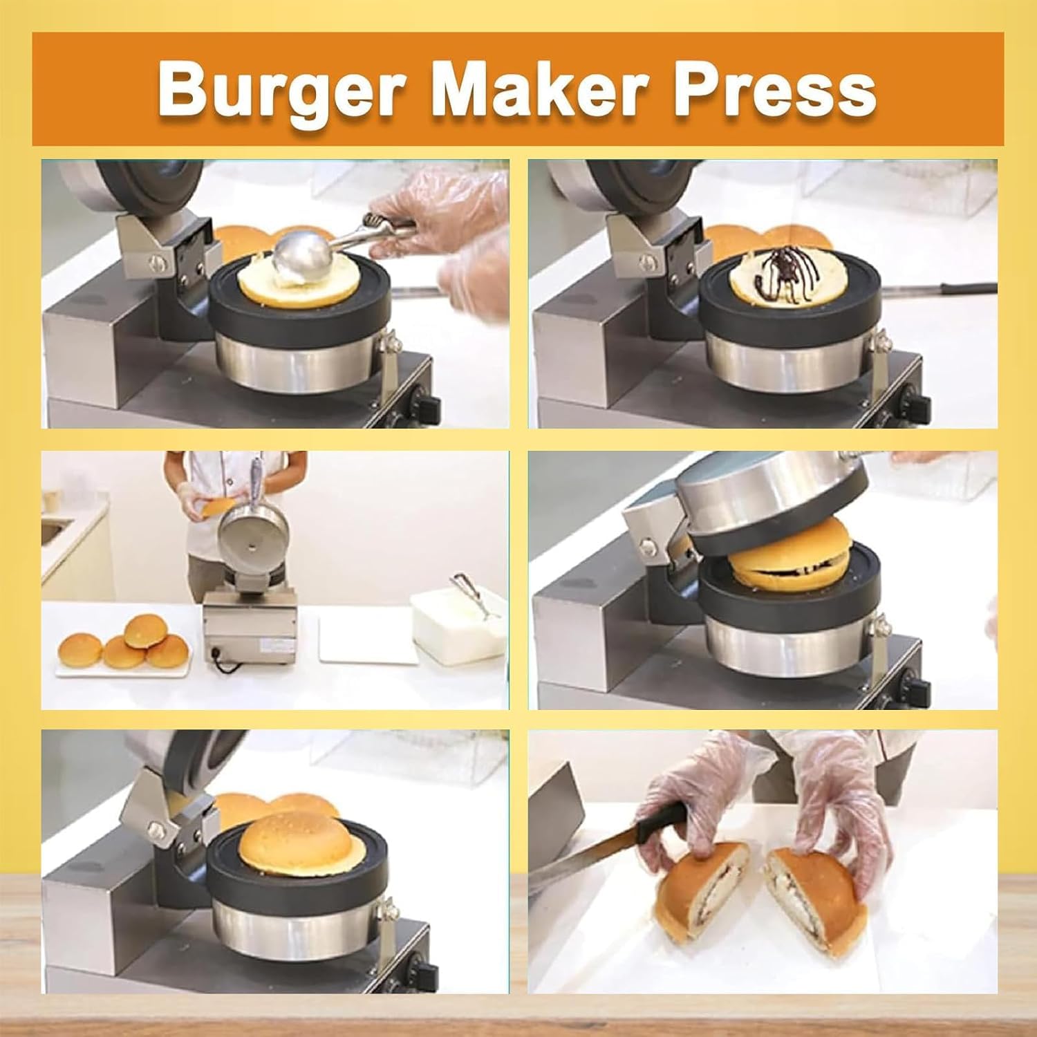 Electric Round Non-Rotating UFO Burger Machine — view 3