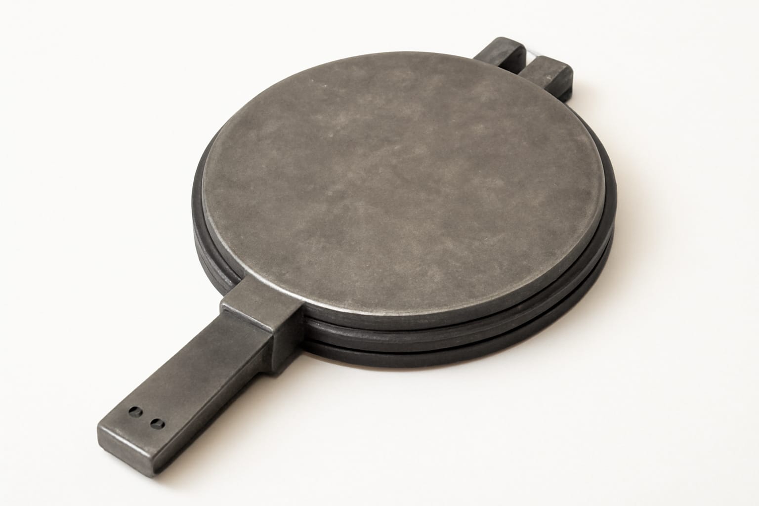 Spares for Gas Round Rotating Waffle Maker with Long Wooden Handle - Up + Down Plate — view 4