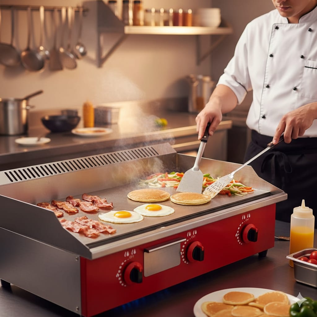 Gas Griddle Tawa Plate Big - Full Plain (Heating Area: 71x41cm) — view 3