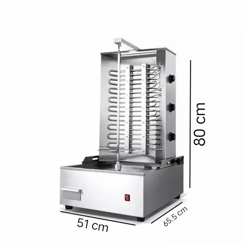 Electric Shawarma Machine 3 Burner with Auto Rotating Rod — view 2