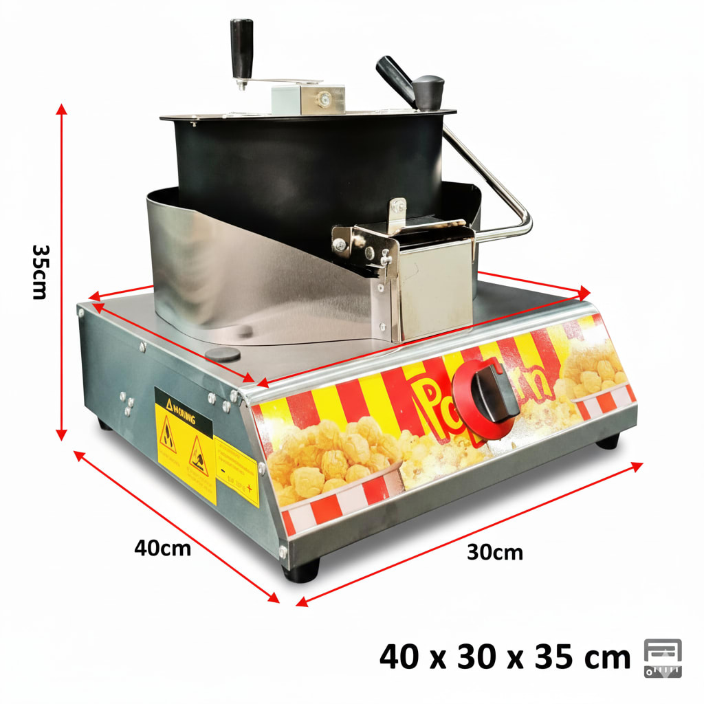 Gas Manual Popcorn Machine with Rotating Container Pot - SS Body — view 2
