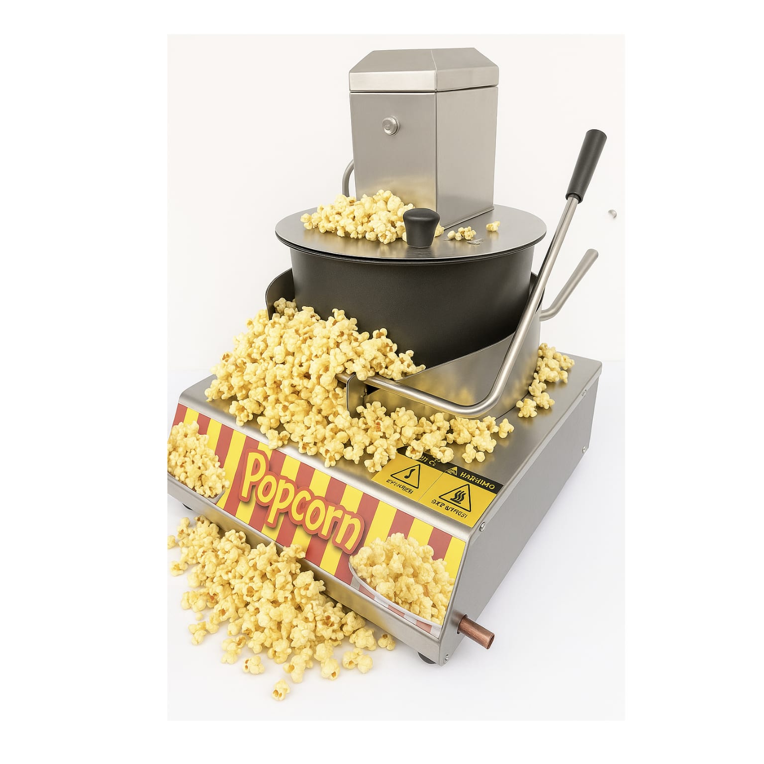 Gas Manual Table Top Popcorn Machine with 12v Battery for Auto Rotation - SS Body — view 3