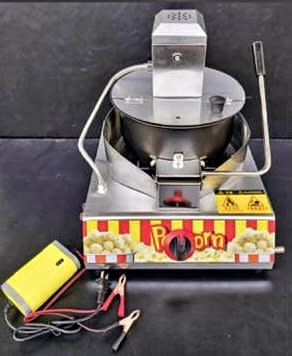 Gas Manual Table Top Popcorn Machine with 12v Battery for Auto Rotation - SS Body — view 9