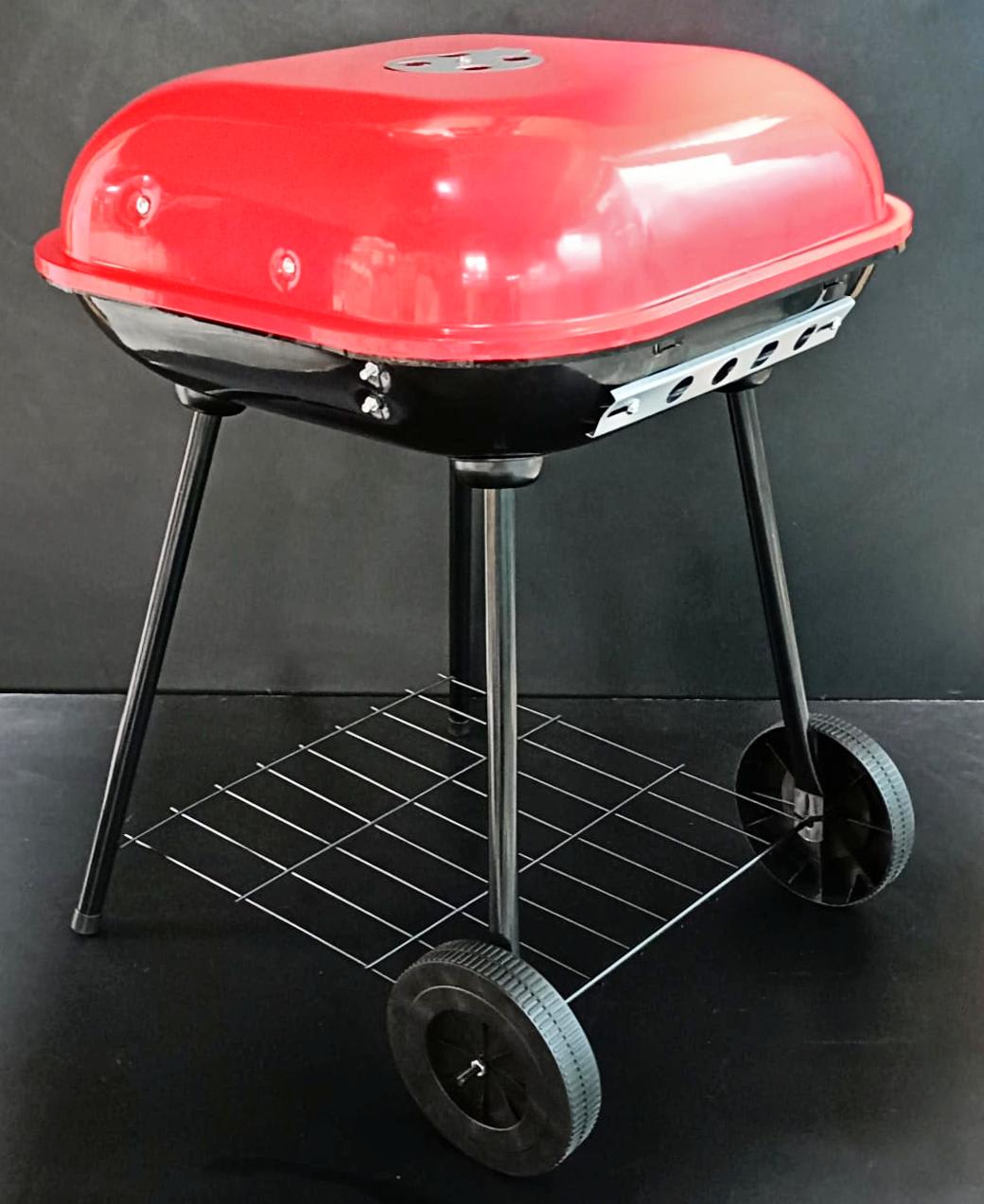 MS Red Top Square Barbeque Grill with Stand & Wheels (45x62cm) — view 8