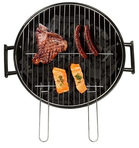 MS Red Top Round Barbeque Grill with Stand & Wheels (Grill Area: 43cm Diameter - Big) — view 6