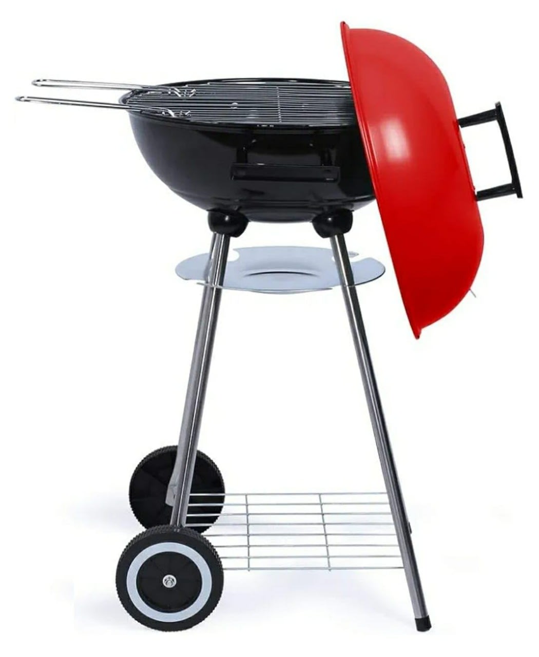 MS Red Top Round Barbeque Grill with Stand & Wheels (Grill Area: 43cm Diameter - Big) — view 8