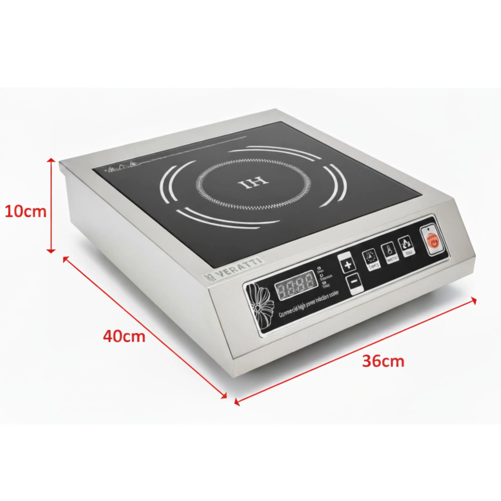 Veratti Full SS Premium Induction - K1 | 3500W | Square | Flat Base | Switch Model — view 3