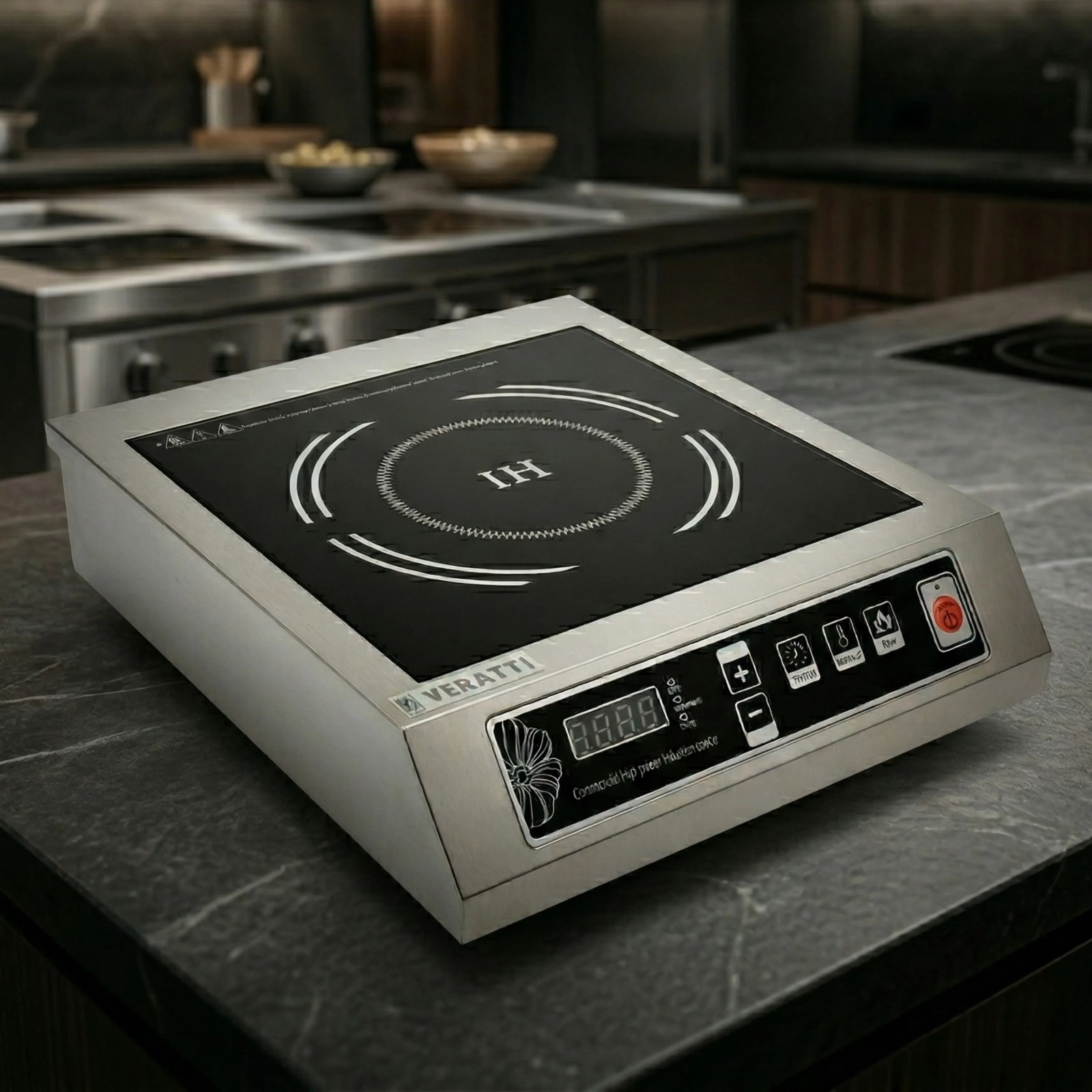 Veratti Full SS Premium Induction - K1 | 3500W | Square | Flat Base | Switch Model — view 6