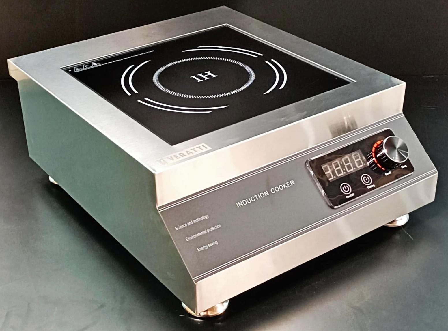 Veratti Full SS Premium Induction - K8 | 5000W | Square | Flat Base | Touchscreen + Switch Model — view 6