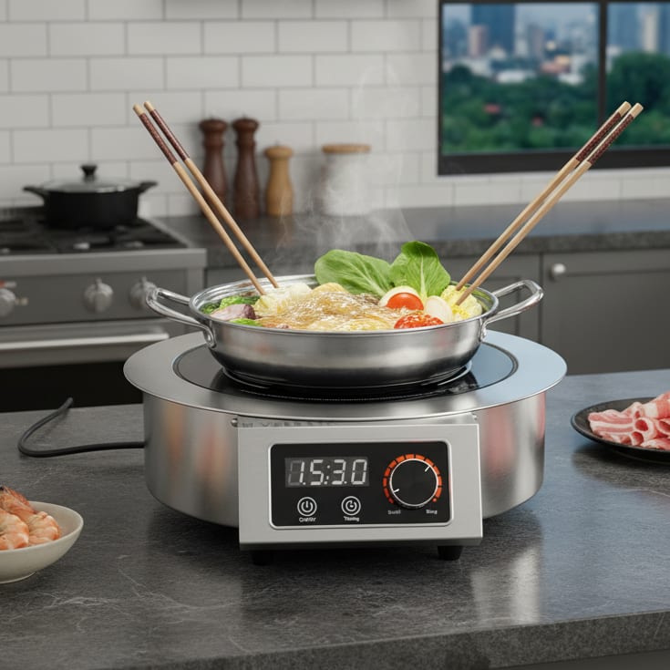 Veratti Full SS Premium Induction- 328(C06) | 3500W | Round | Flat Base | Touchscreen + Knob Model