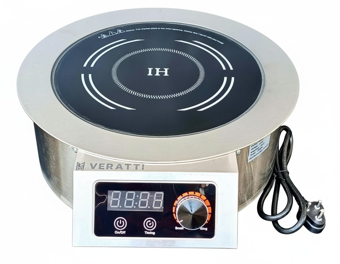 Veratti Full SS Premium Induction- 328(C06) | 3500W | Round | Flat Base | Touchscreen + Knob Model — view 3