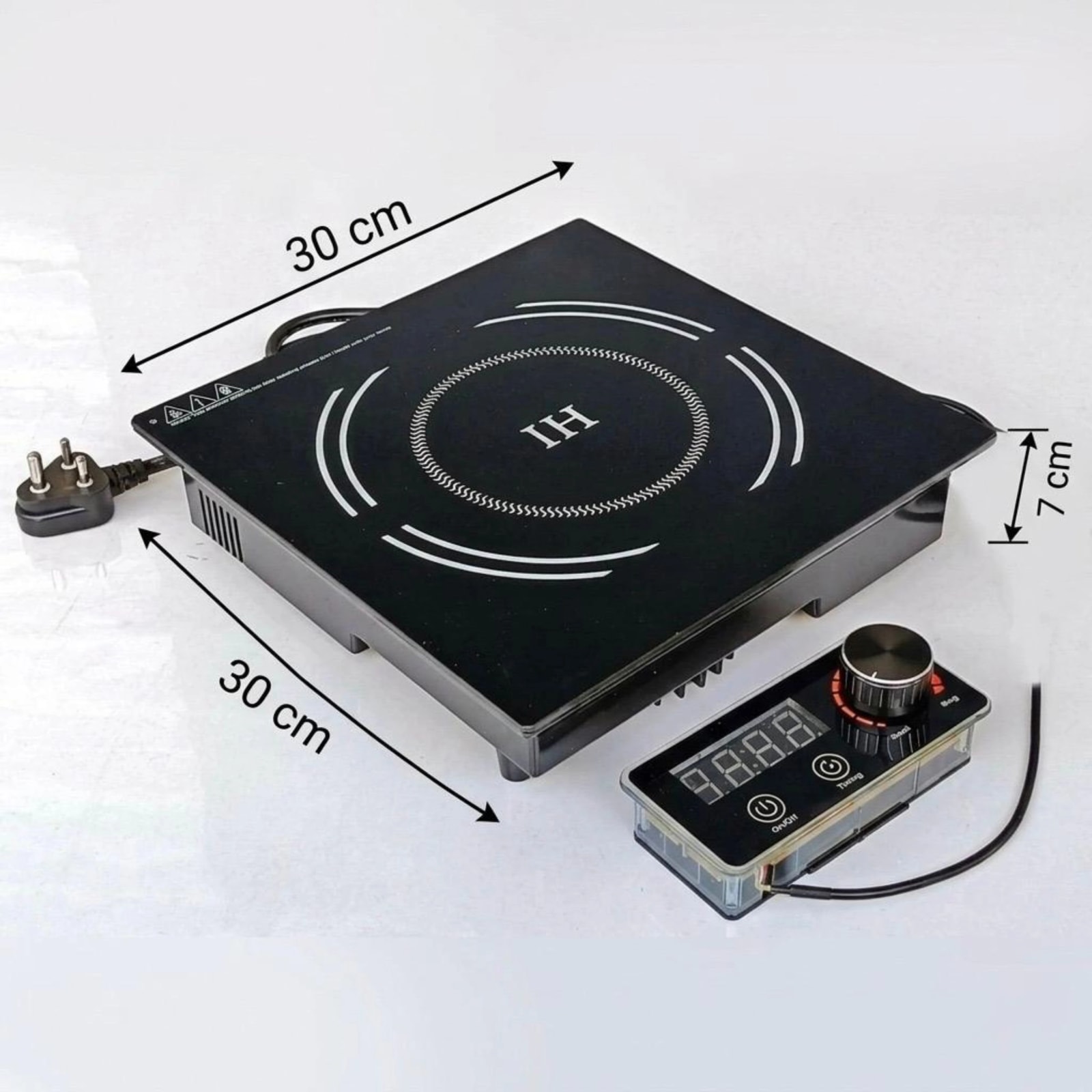 Veratti Full Black Body Induction - 300(C06) | 2500W | Square | Flat Base | Removable Adapter & Touchscreen + Knob Model — view 3