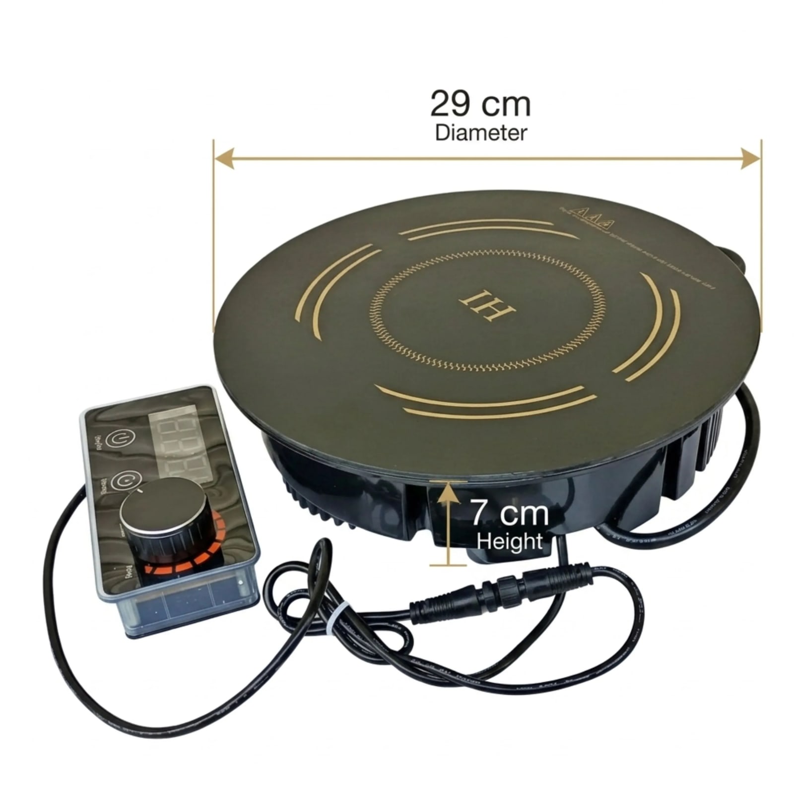 Veratti Full Black Body Induction - 288(C06) | 2500W | Round | Flat Base | Removable Adapter & Touchscreen + Knob Model — view 3