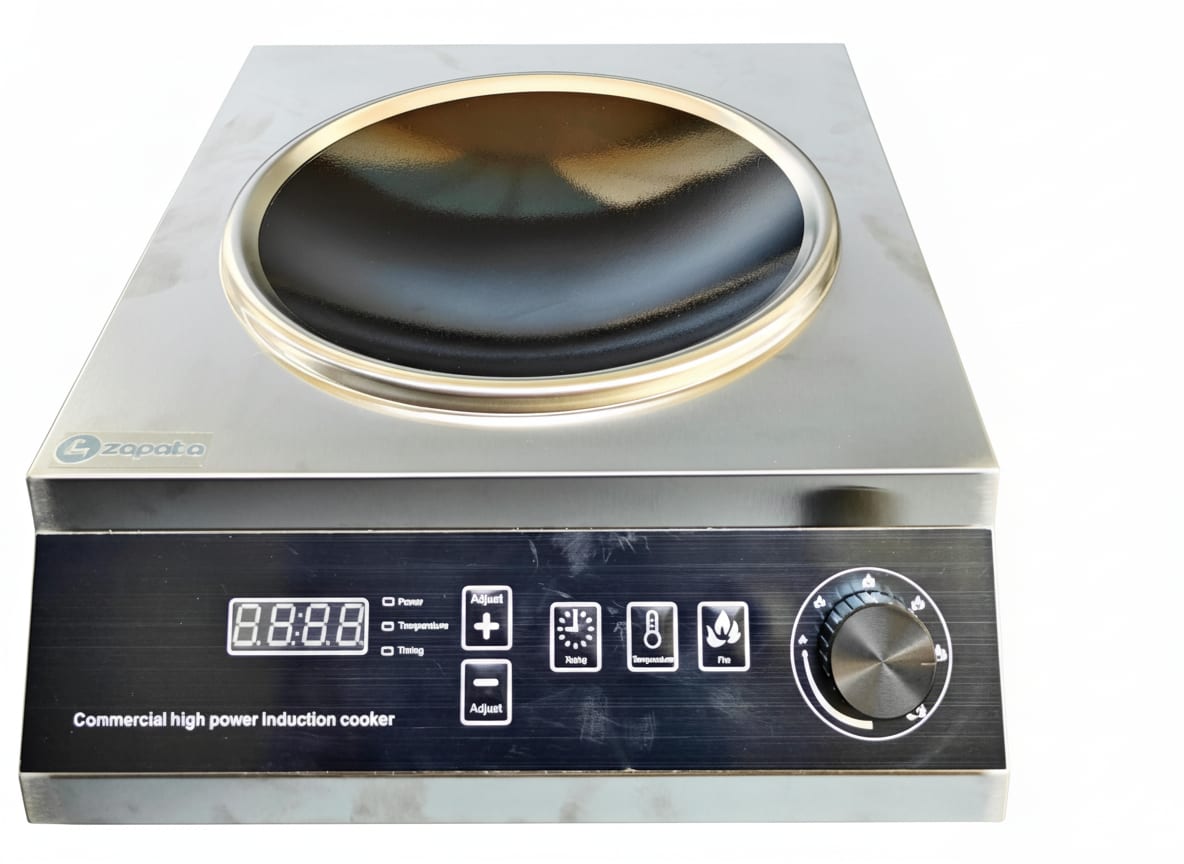 Zapata Full SS Induction - WLX2A | 3500W | Square | Wok Base | Switch + Knob Model — view 3