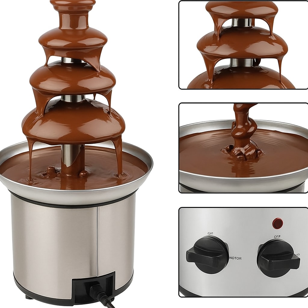 Electric SS Body Chocolate Fountain 4 Layers 45cm — view 3