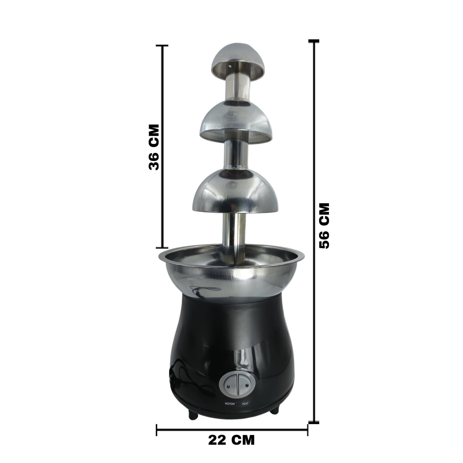 Electric Fibre Black Body Chocolate Fountain 3 Layers 56cm — view 2