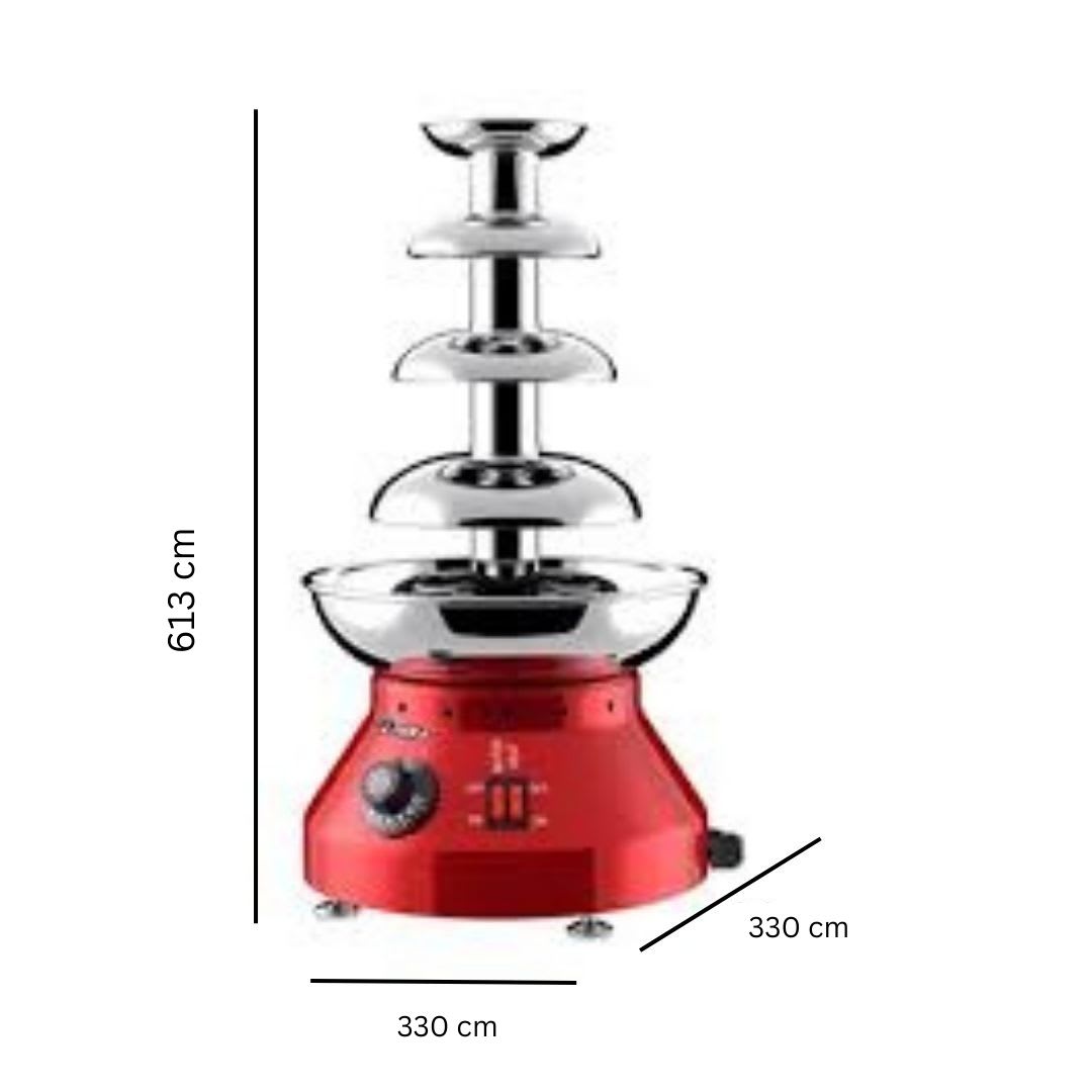 Electric SS Red Body Chocolate Fountain 5 Layers 62cm — view 2