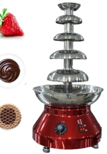 Electric SS Red Body Chocolate Fountain 5 Layers 62cm — view 5