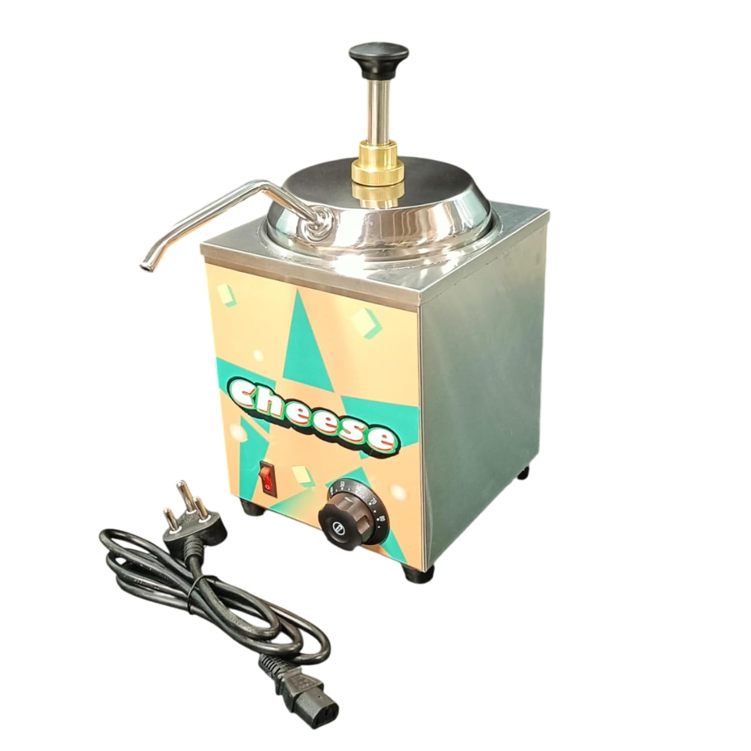 Electric SS Choco/Cheese Warmer with Pump Dispenser - Heavy — view 5