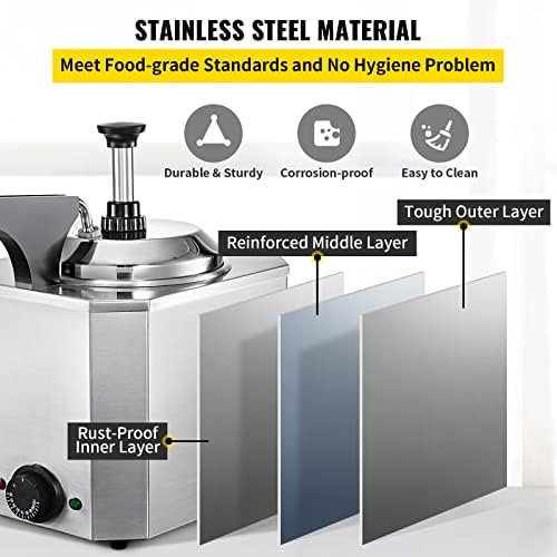 Electric SS Choco/Cheese Warmer with Pump Dispenser - Super Heavy — view 5
