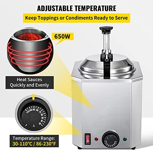 Electric SS Choco/Cheese Warmer with Pump Dispenser - Super Heavy — view 6