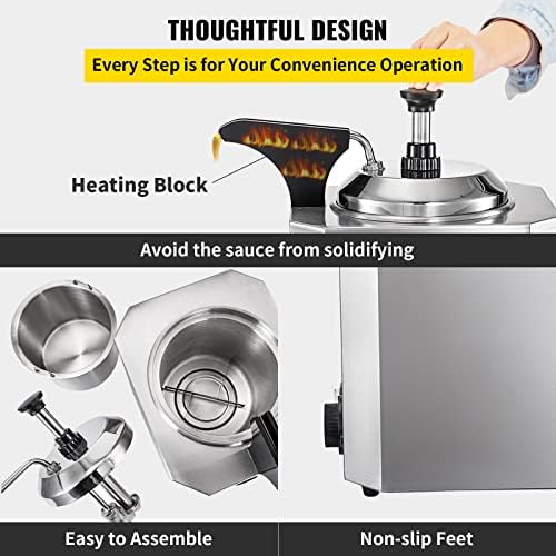 Electric SS Choco/Cheese Warmer with Pump Dispenser - Super Heavy — view 7
