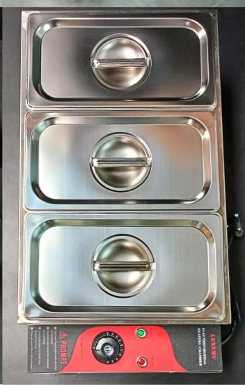 Electric Bain Marie without Glass - 3 Compartments (3 GN Pans of 1/3 150mm ~ 5.5L/Pan) — view 12