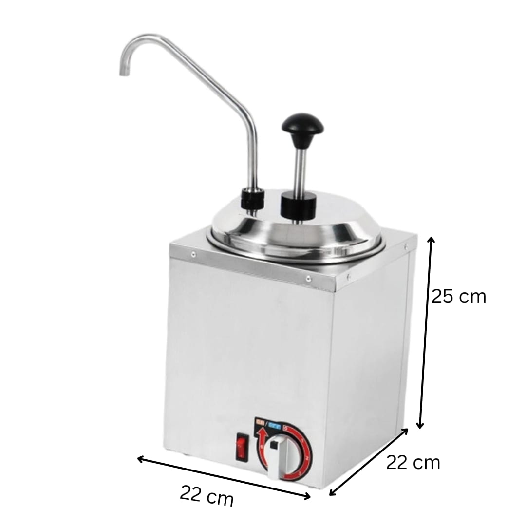 Electric SS Choco/Cheese Warmer with SS Pump Dispenser — view 2