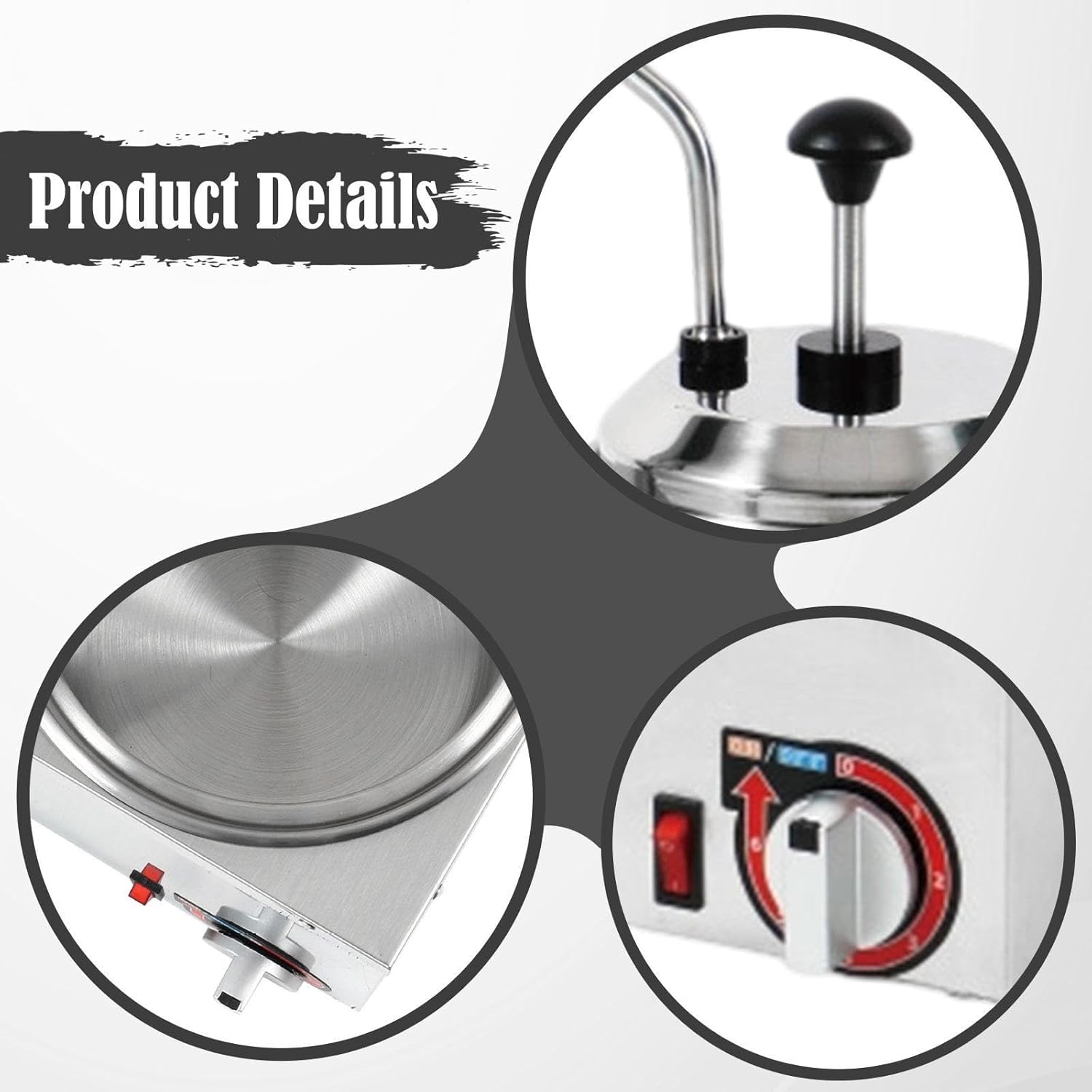 Electric SS Choco/Cheese Warmer with SS Pump Dispenser — view 4