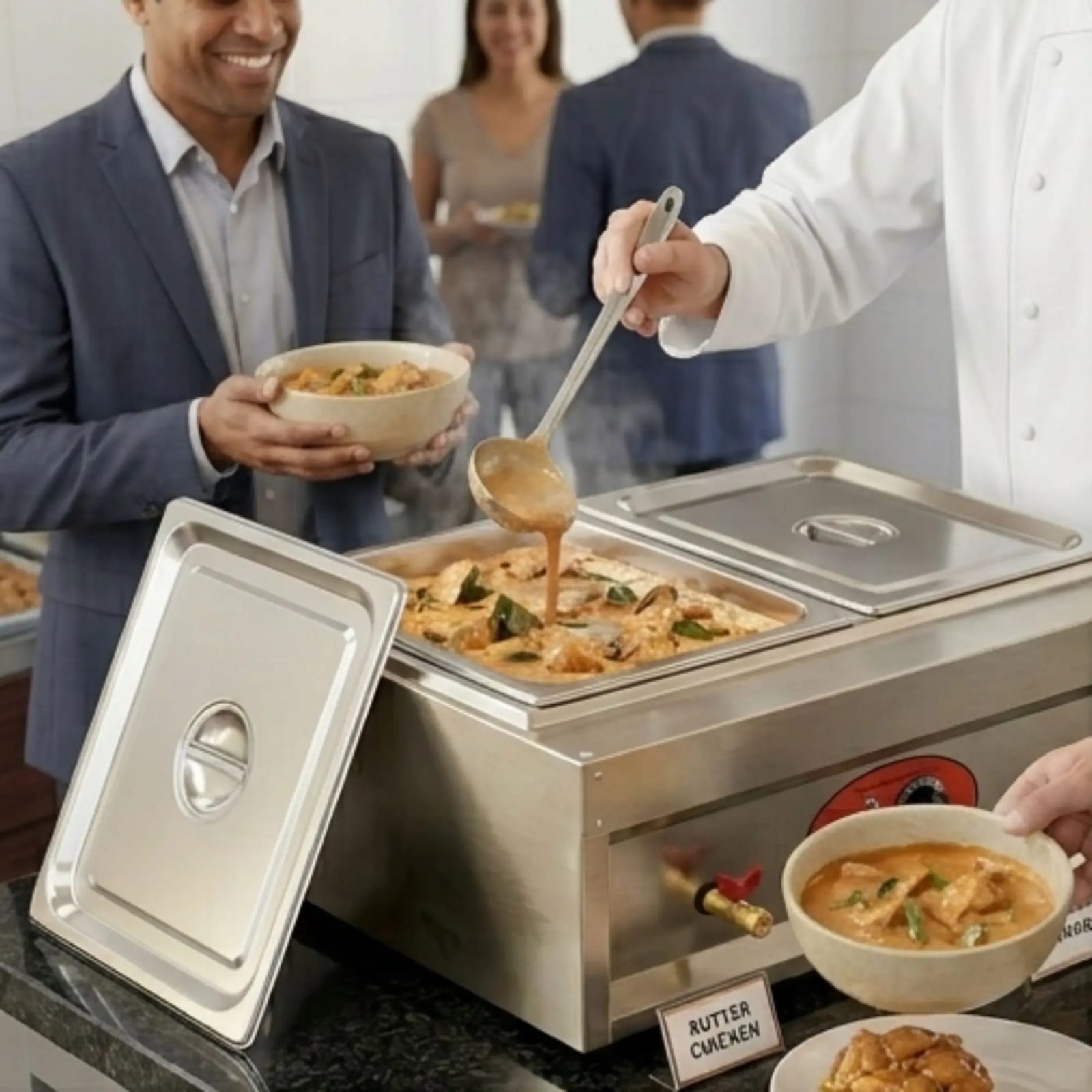 Electric Bain Marie without Glass - 2 Compartments New Model (2 GN Pans of 1/2 150mm ~ 8.5L/Pan) — view 5