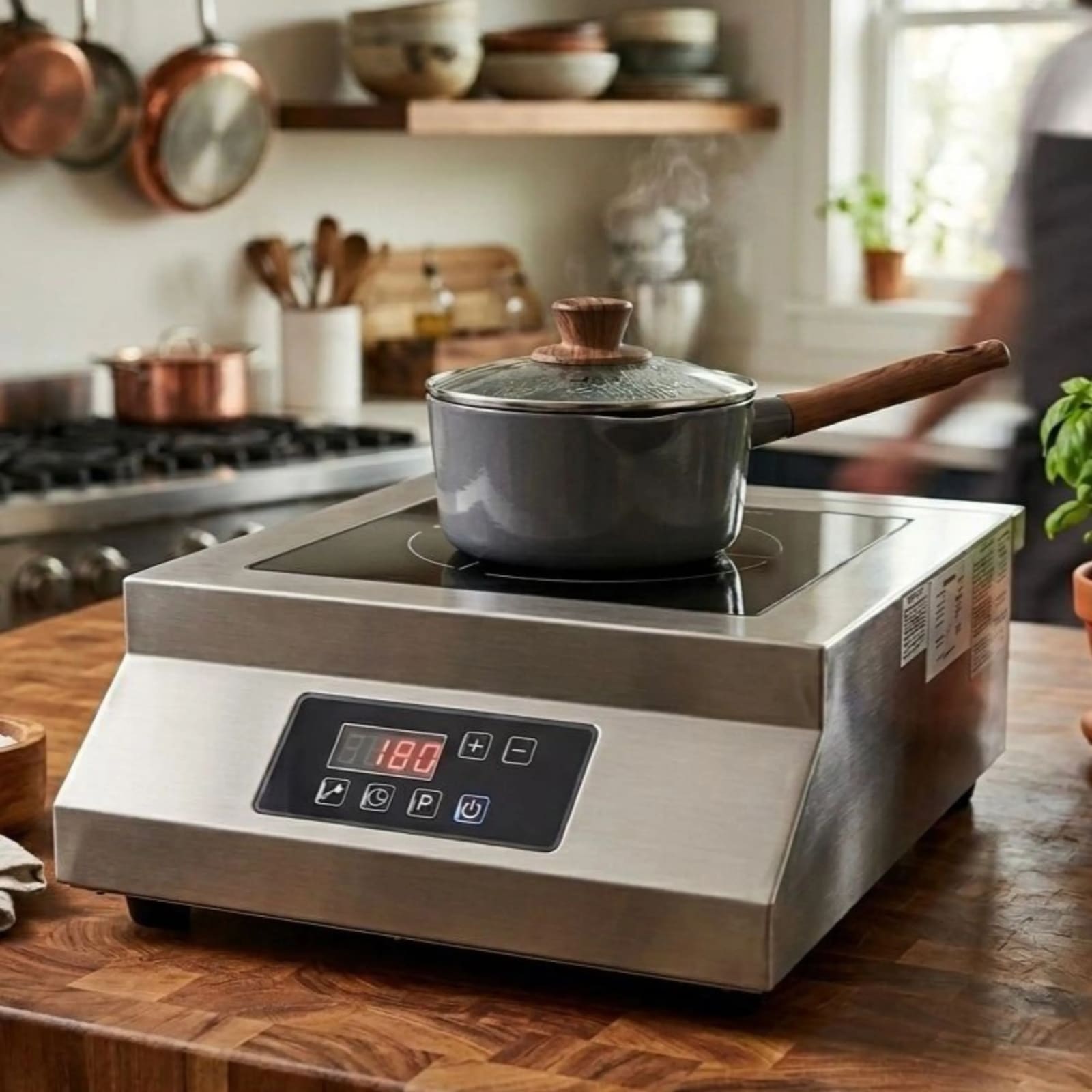 Veratti Full SS Premium Induction - CM8Y | 5000W | Square | Flat Base | Touchscreen Model