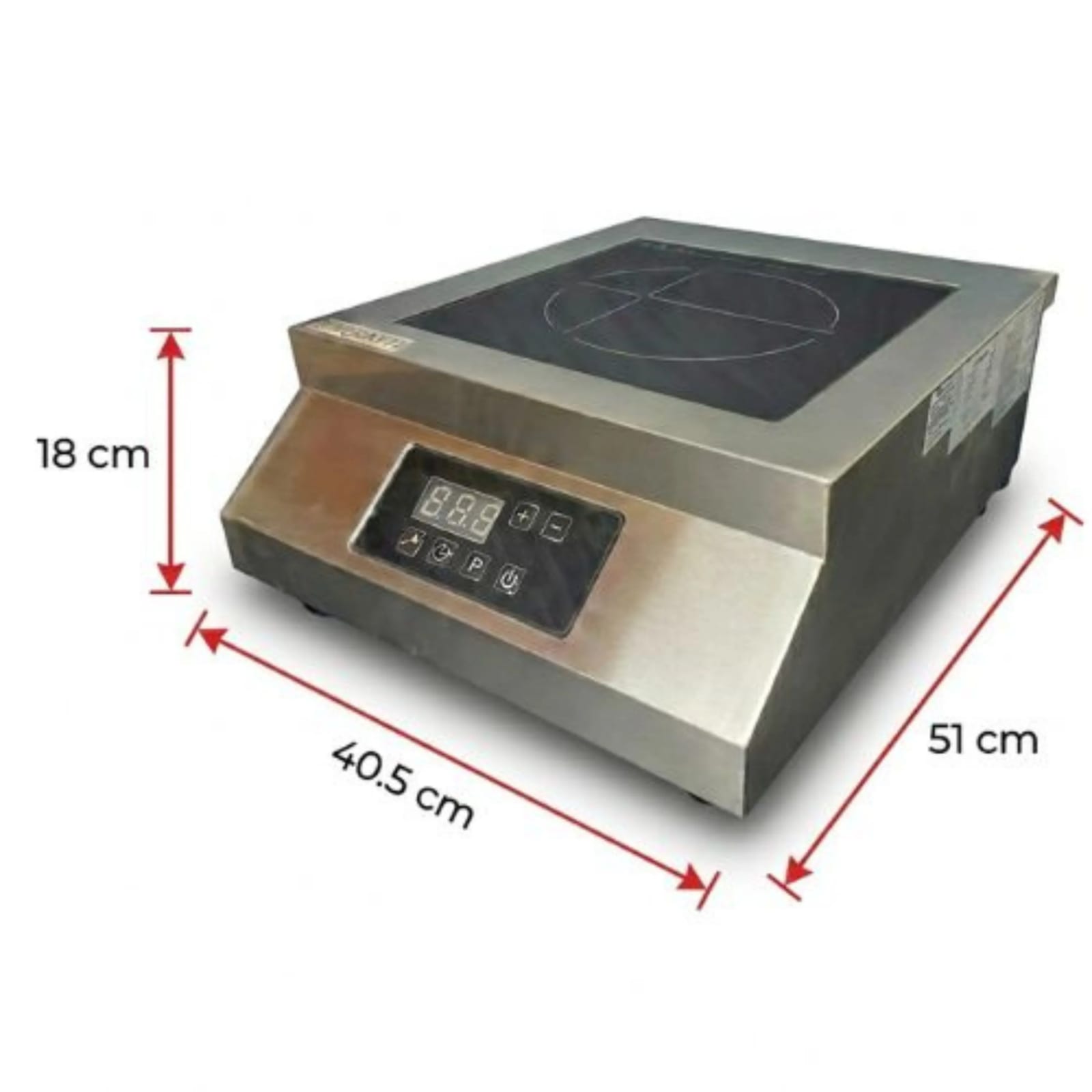 Veratti Full SS Premium Induction - CM8Y | 5000W | Square | Flat Base | Touchscreen Model — view 3