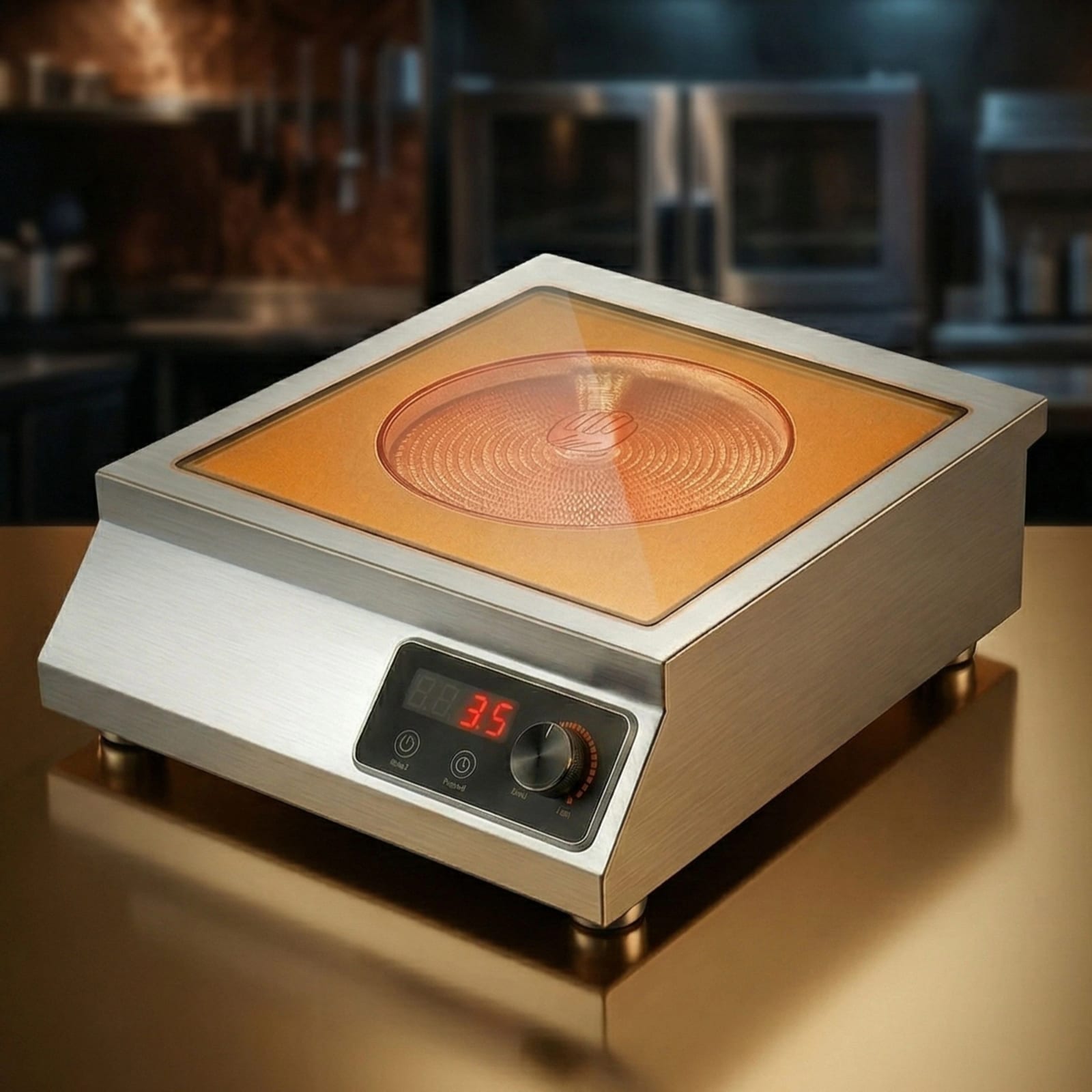 Veratti Electric Infrared Induction - T1PT | 3500W | Square | Ceramic Top | Flat Base | Touchscreen + Knob Model