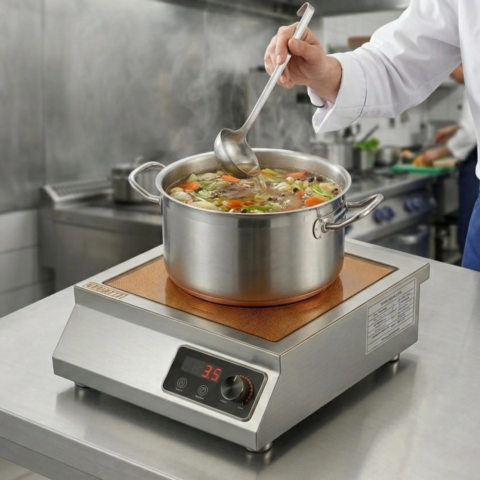 Veratti Electric Infrared Induction - T1PT | 3500W | Square | Ceramic Top | Flat Base | Touchscreen + Knob Model — view 2