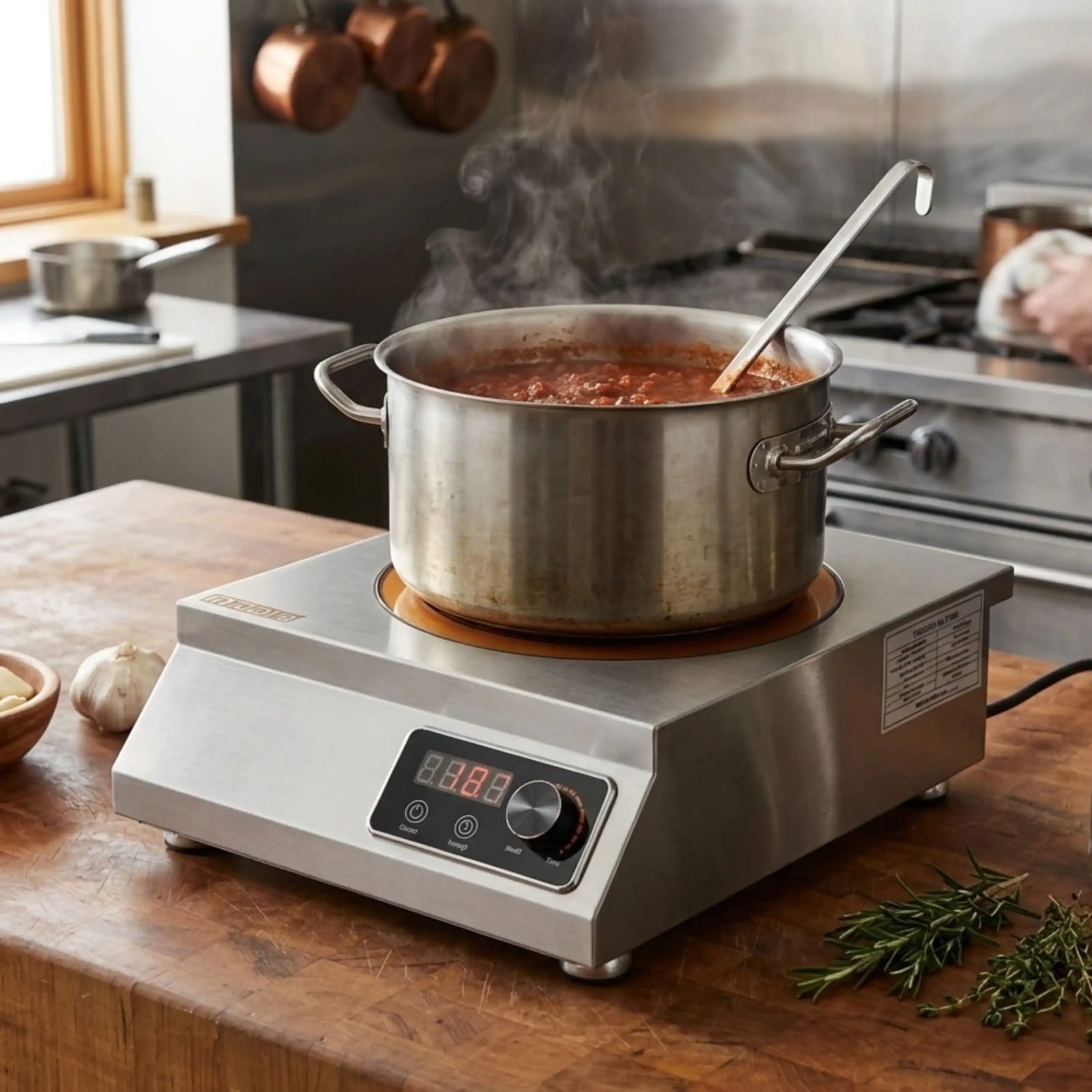 Veratti Electric Infrared Induction - T3PT | 5000W | Square | Ceramic Top | Flat Base | Touchscreen + Knob Model — view 2