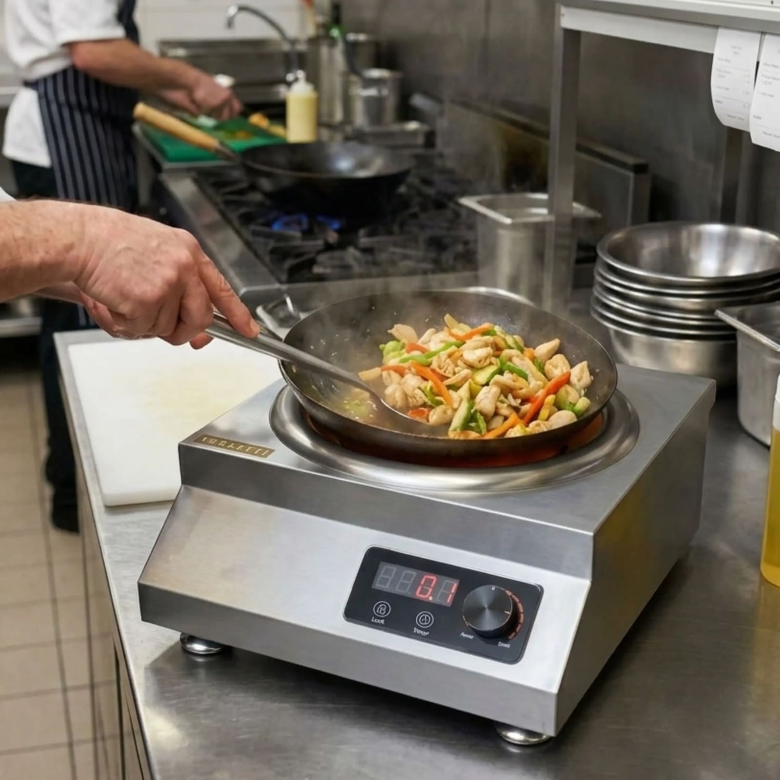 Veratti Electric Infrared Induction - T3OT | 5000W | Square | Ceramic Top | Wok Base | Touchscreen + Knob Model — view 2