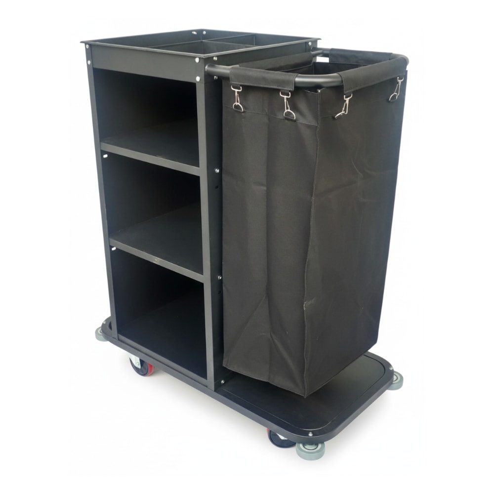 MS Black Housekeeping Trolley - Half Size with One Sided Plain Bag — view 5