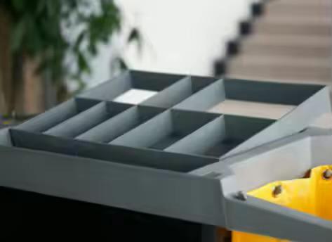 ABS Fibre Housekeeping Trolley - Full Size with Two Sided Yellow Bags — view 4