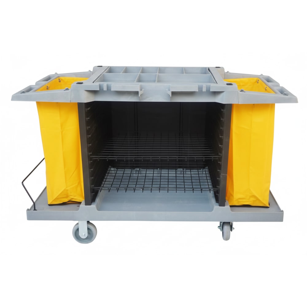 ABS Fibre Housekeeping Trolley - Full Size with Two Sided Yellow Bags — view 8