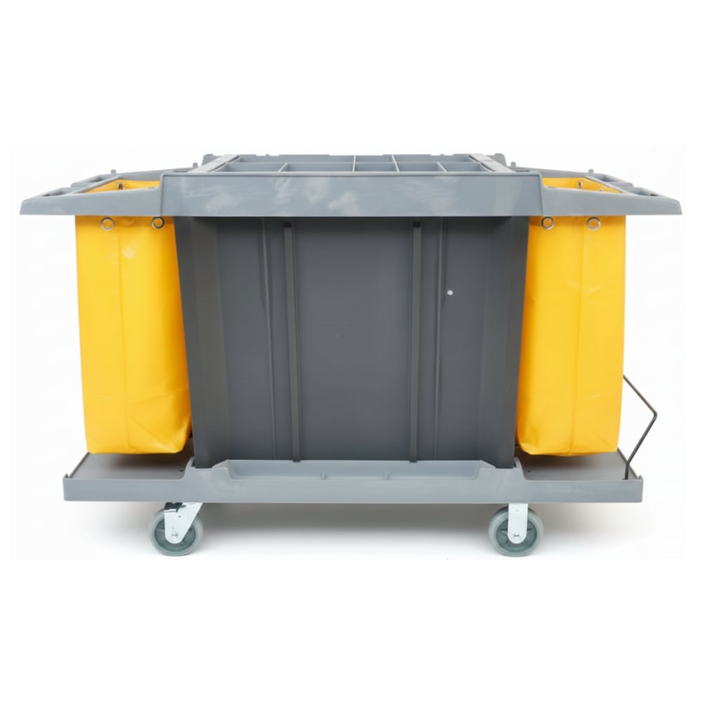 ABS Fibre Housekeeping Trolley - Full Size with Two Sided Yellow Bags — view 9
