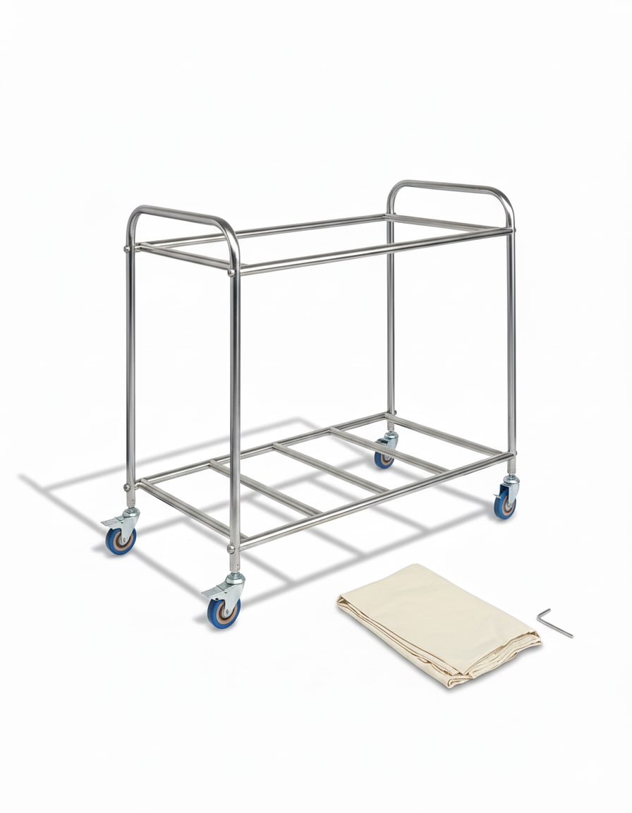 SS Rectangle Laundry Trolley with Linen Bag — view 8
