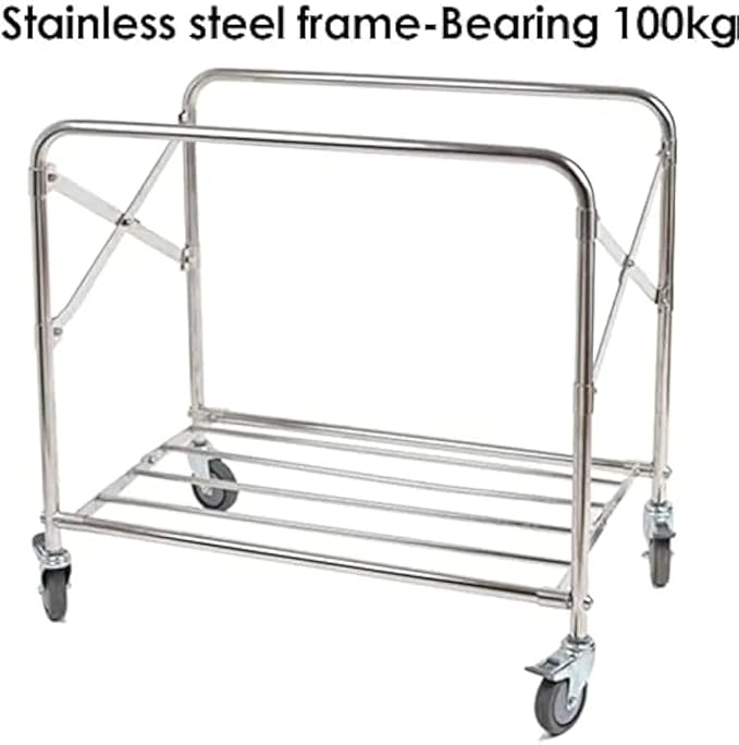 SS Collapsible & Foldable Rectangle Laundry Trolley with Linen Bag — view 5