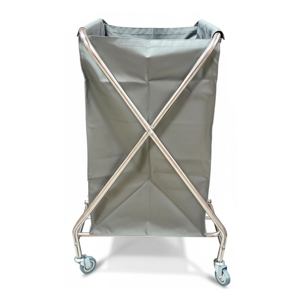 SS Square X-Shaped Laundry Trolley with Linen Bag — view 6