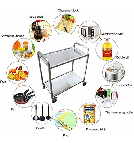 SS Rectangle 2 Layer Service Trolley — view 3
