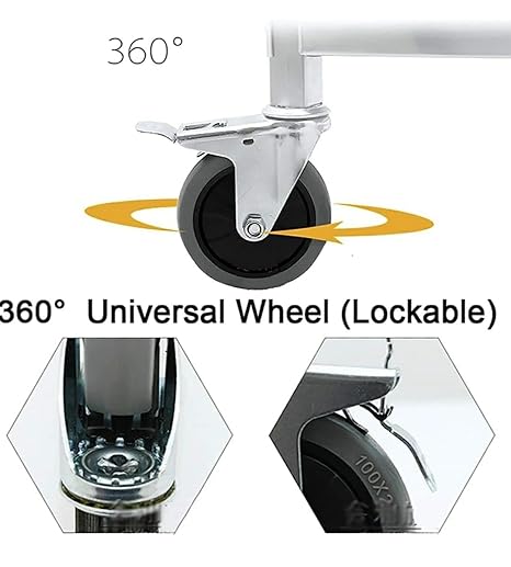 SS Rectangle 2 Layer Service Trolley — view 4